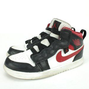 Jordan 1 Mid Toddler Size 12c Alt White/Gym Red-Black (AR6351 122)